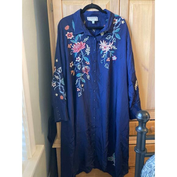 Johnny Was Workshop | Viola Wide Cuff Seaside Dress in 100% Silk | XL - Picture 2 of 10